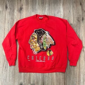 Vintage 90s Nutmeg Mills Chicago Blackhawks Sweatshirt